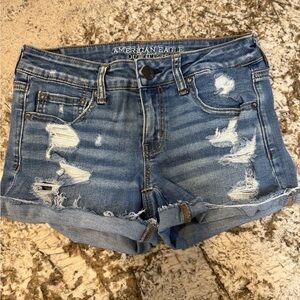 American Eagle Outfitters Distressed Blue Jean Shorts